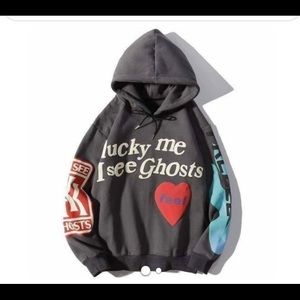 Kanye West- black hoodie- size L but definitely fits more like a m or s